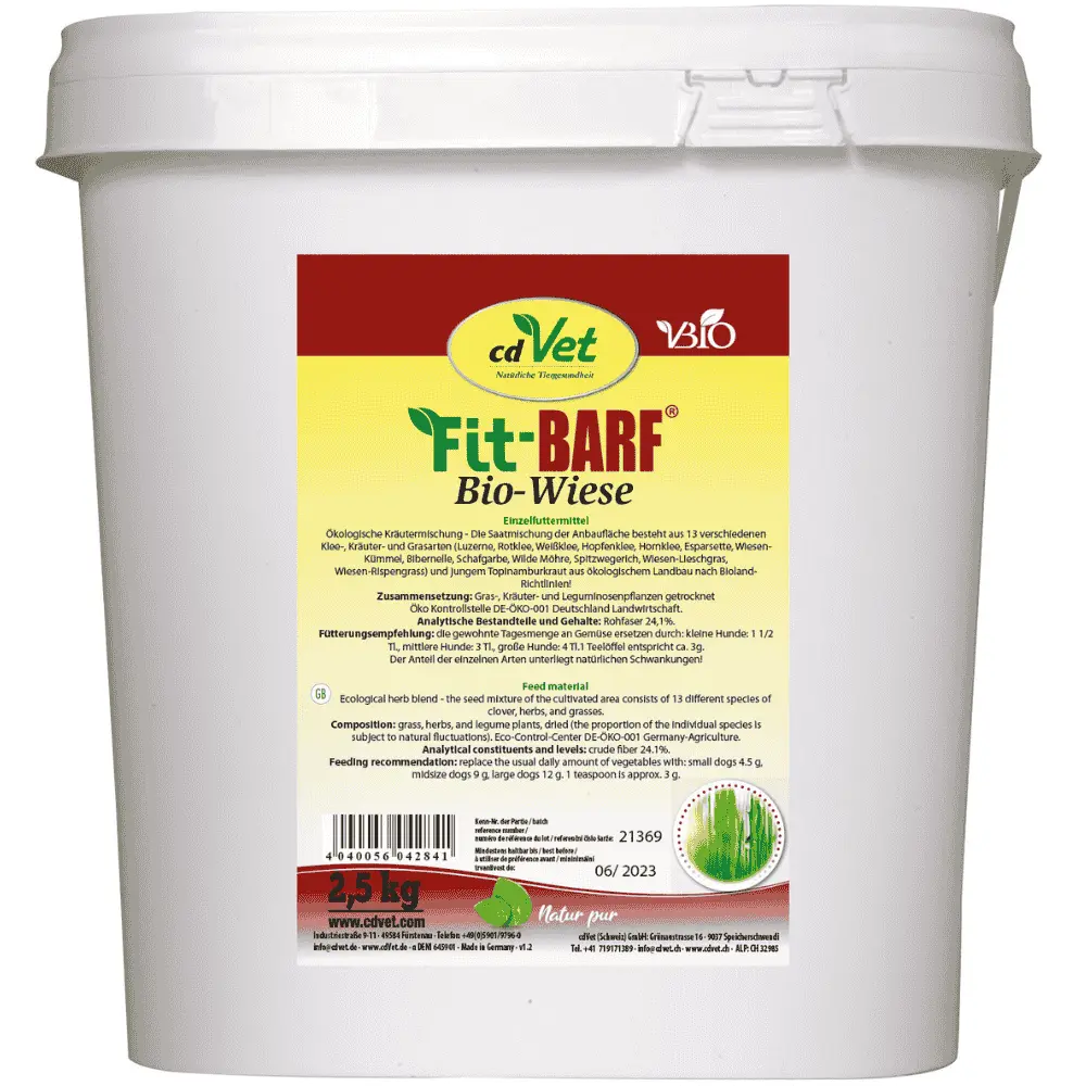 Fit-BARF Bio-Wiese für Hunde im 2,5 kg Eimer