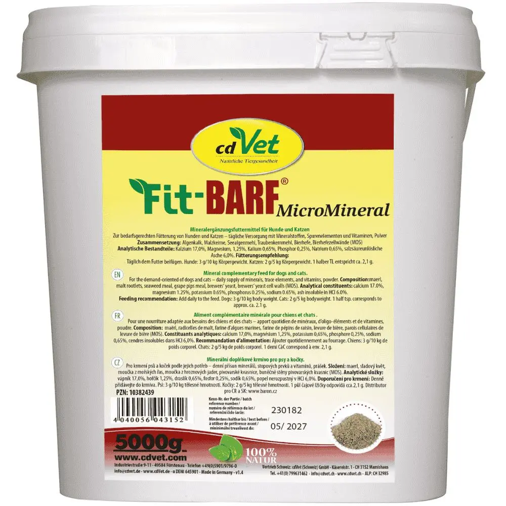 Fit-BARF MicroMineral für Hunde und Katzen im 5000 g Eimer