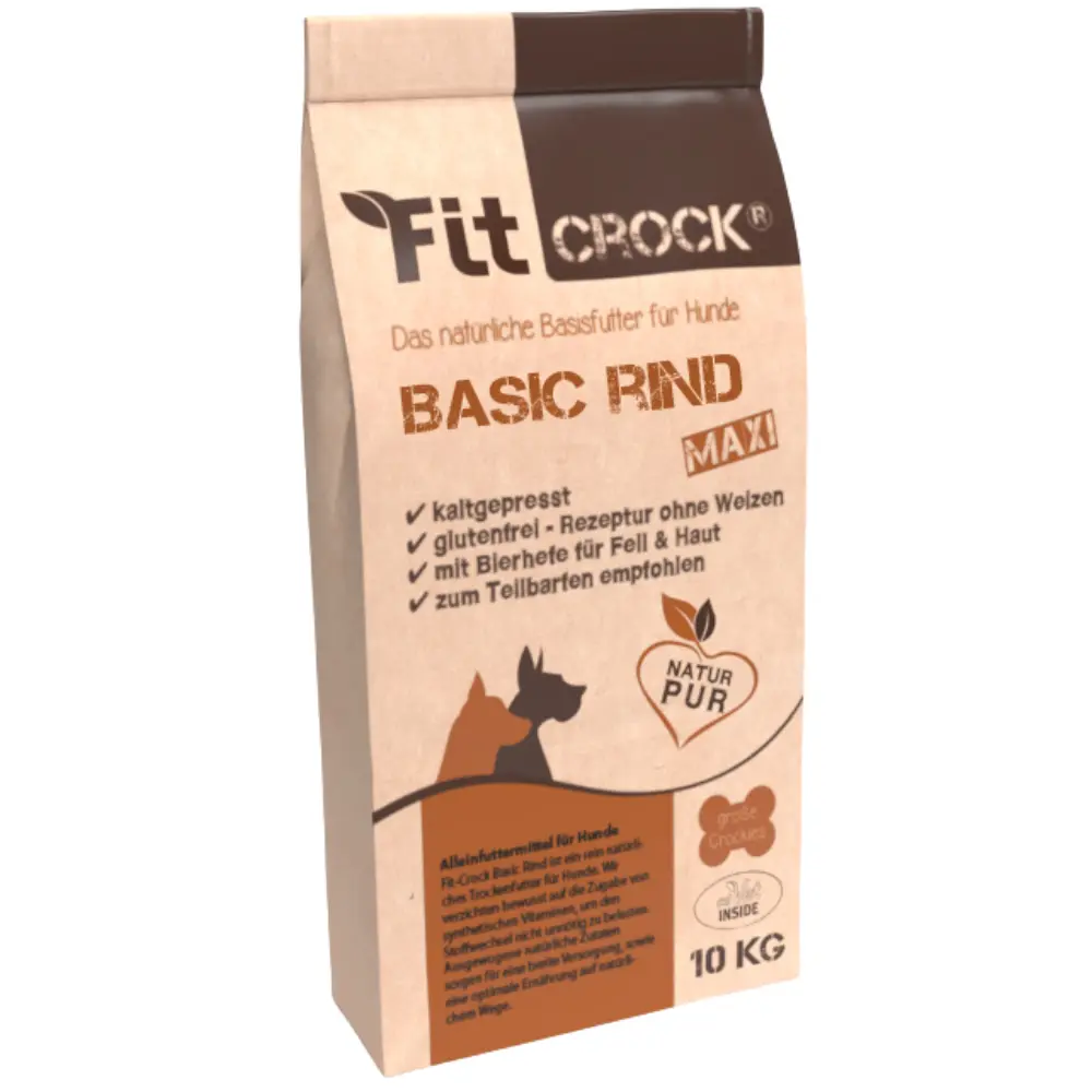 Fit-Crock Basic Rind Maxi Hundefutter im 10 kg Futtersack