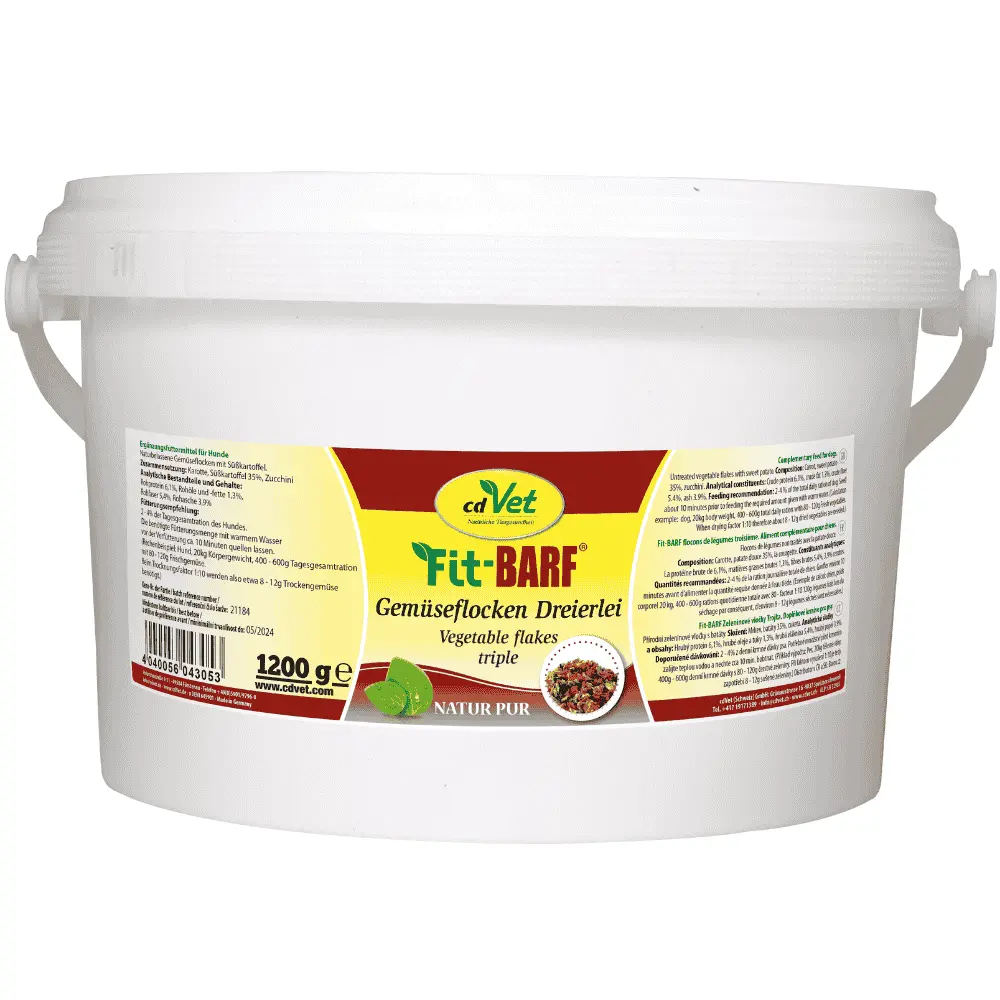 Fit-BARF Gemüseflocken Dreierlei für Hunde im 1,2 kg Eimer