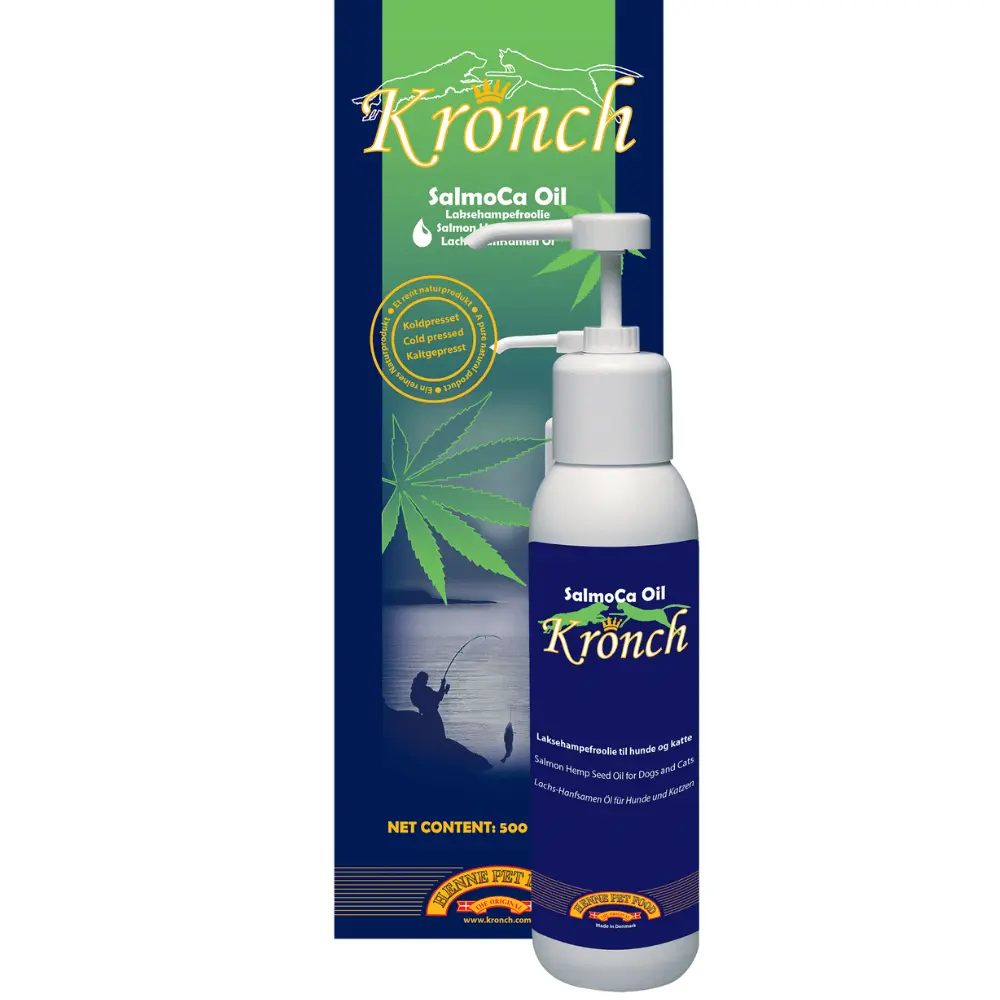 Kronch Lachs-Hanfsamen Öl für Hunde und Katzen 500 ml