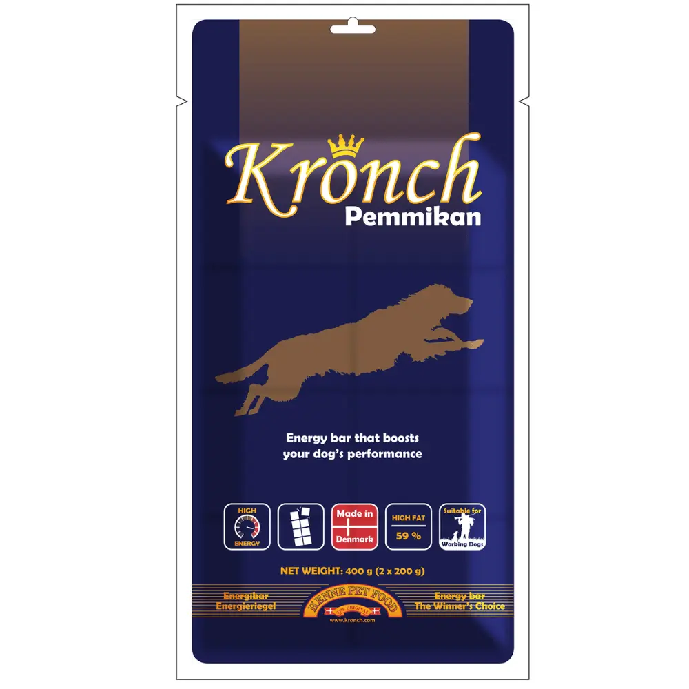Kronch Pemmikan Energieriegel für Hunde in der 400 g Verpackung