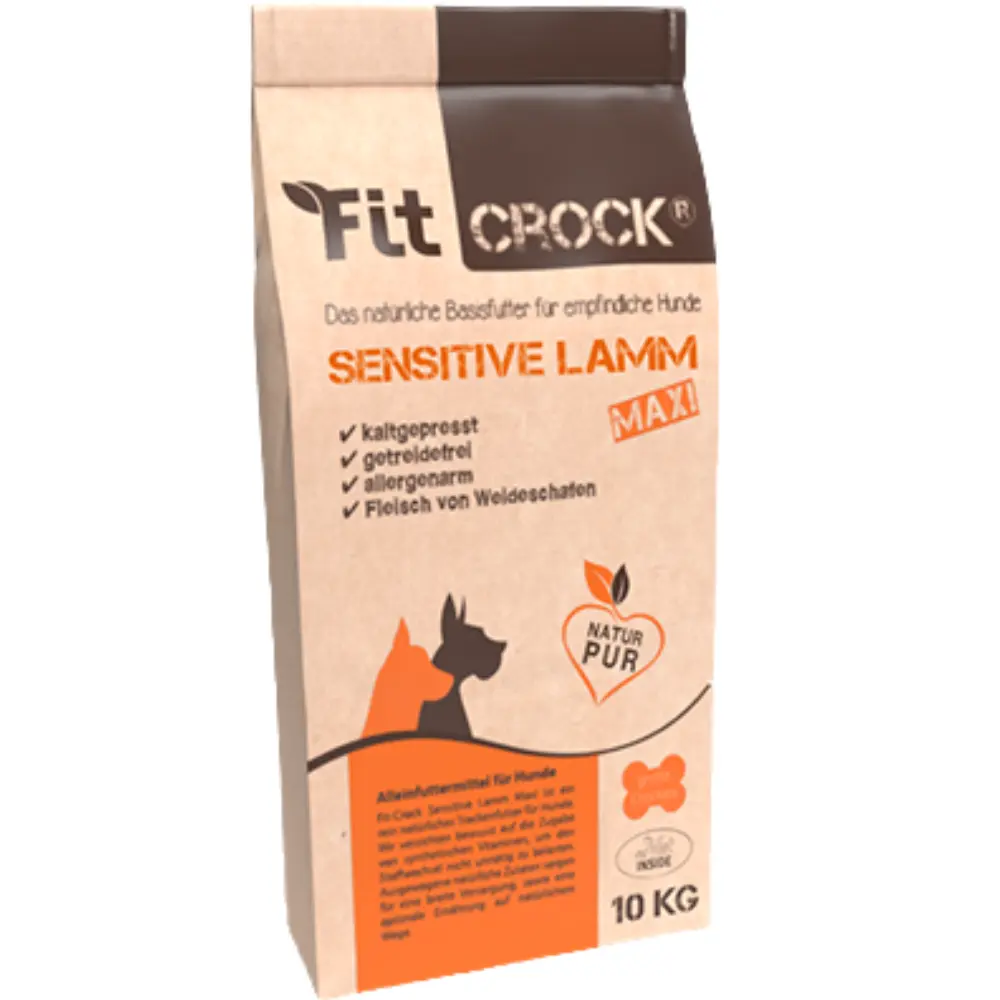 Fit-Crock Sensitive Lamm Maxi Hundefutter im 10 kg Futtersack