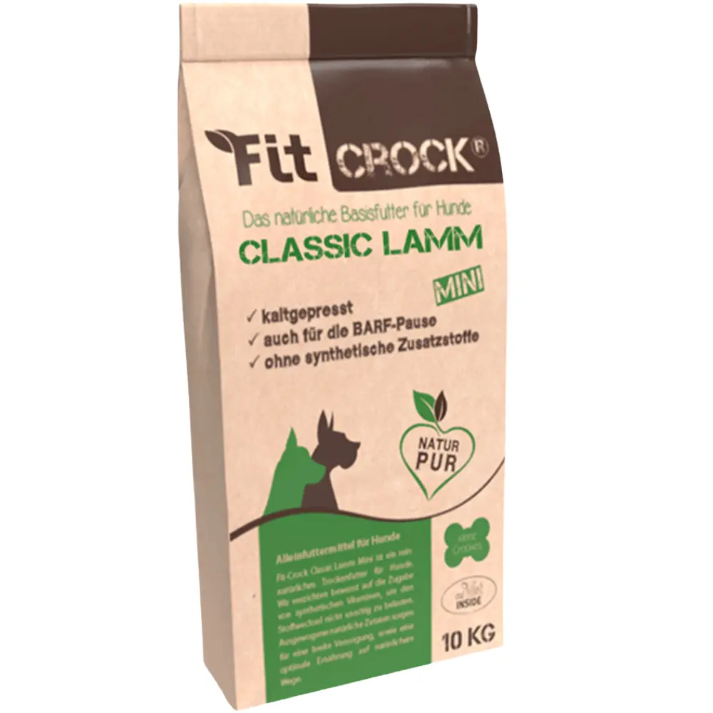 Fit-Crock Classic Lamm Mini Hundefutter im 10 kg Futtersack