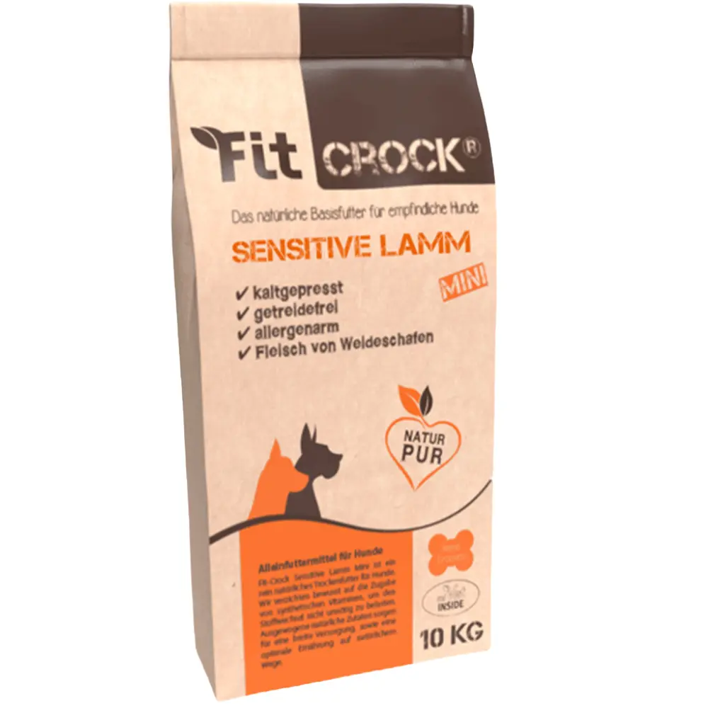 Fit-Crock Sensitive Lamm Mini Hundefutter im 10 kg Futtersack