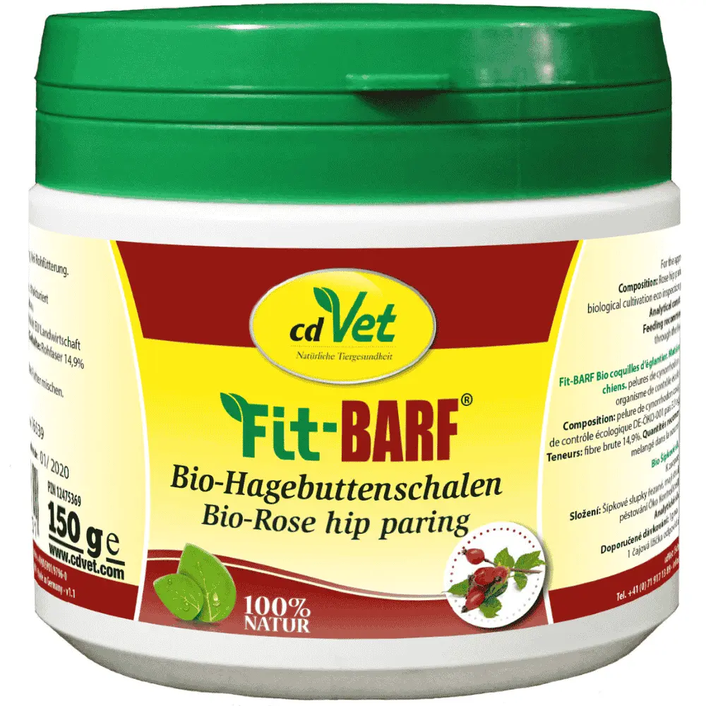 Fit-BARF Bio-Hagebuttenschalen für Hunde  in der 150 g Dose