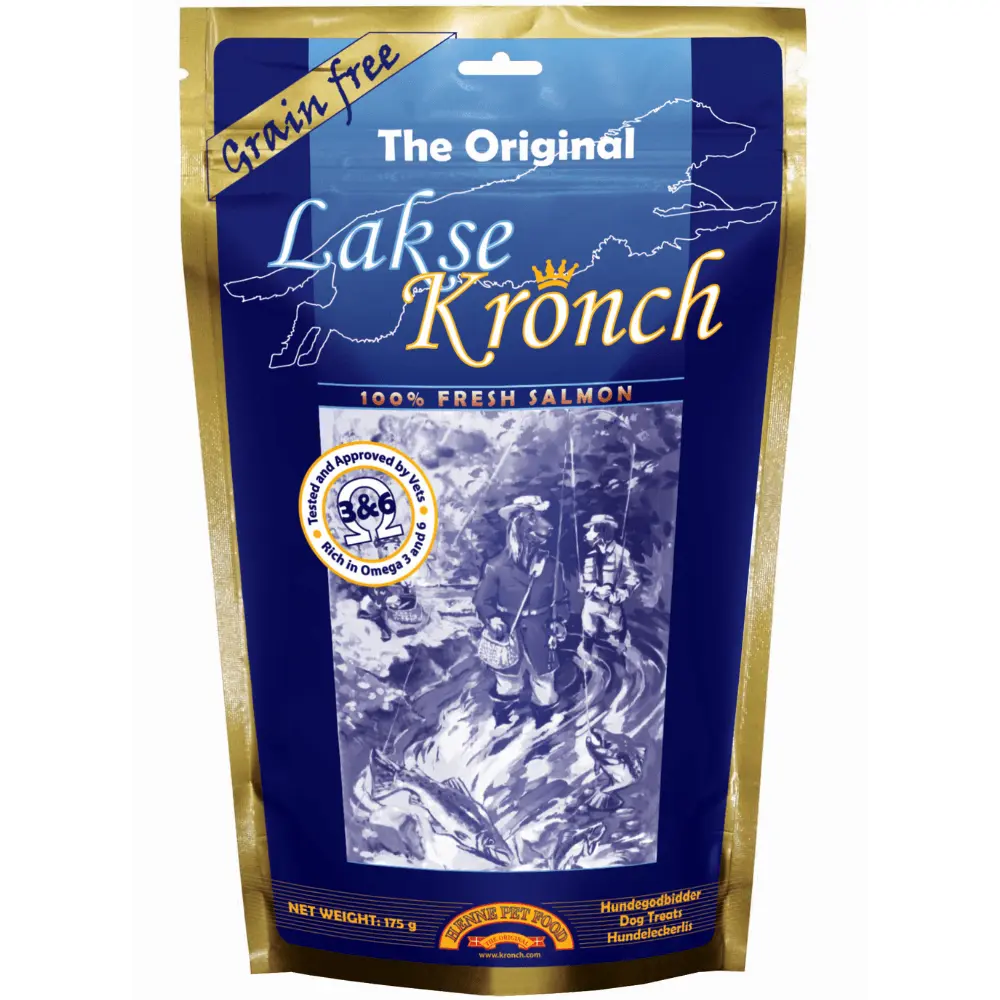 Lakse Kronch Original Hundesnacks mit frischem Lachs im 175 g Beutel