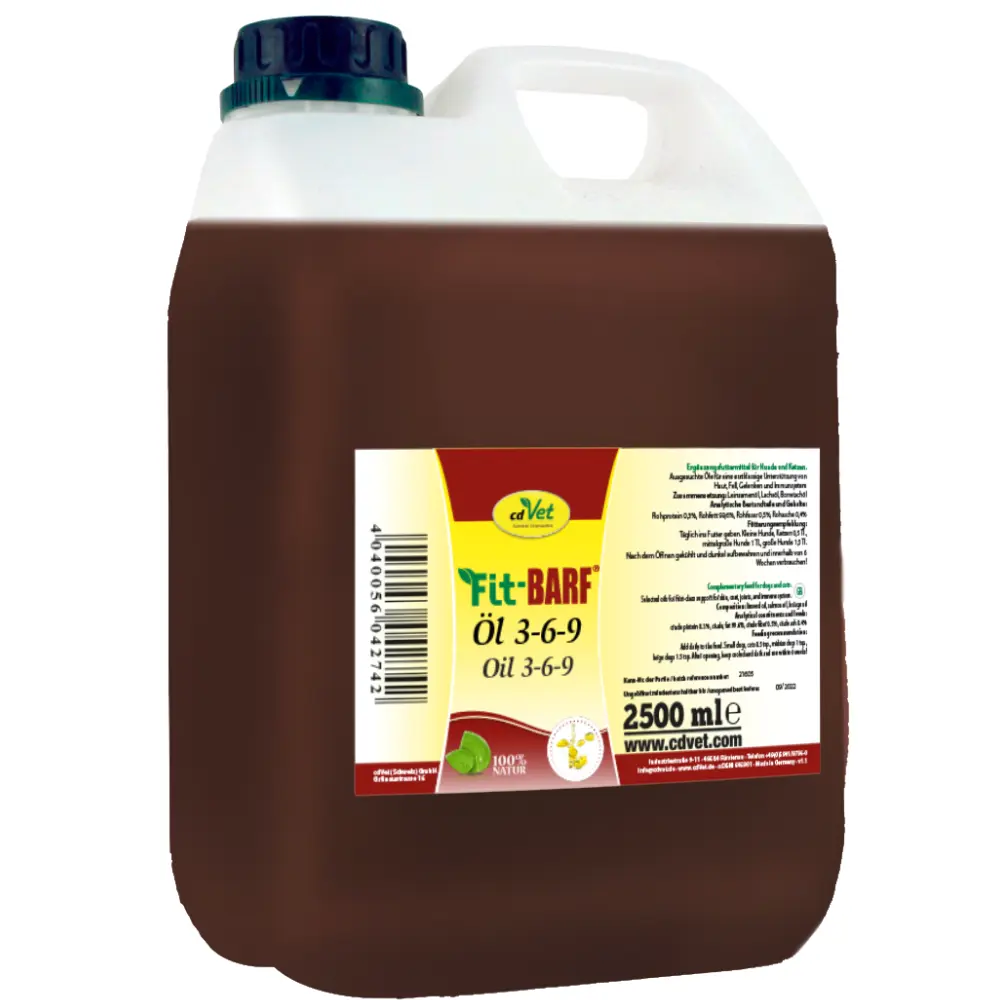 Fit-BARF Öl 3-6-9 für Hunde und Katzen 2,5 Liter